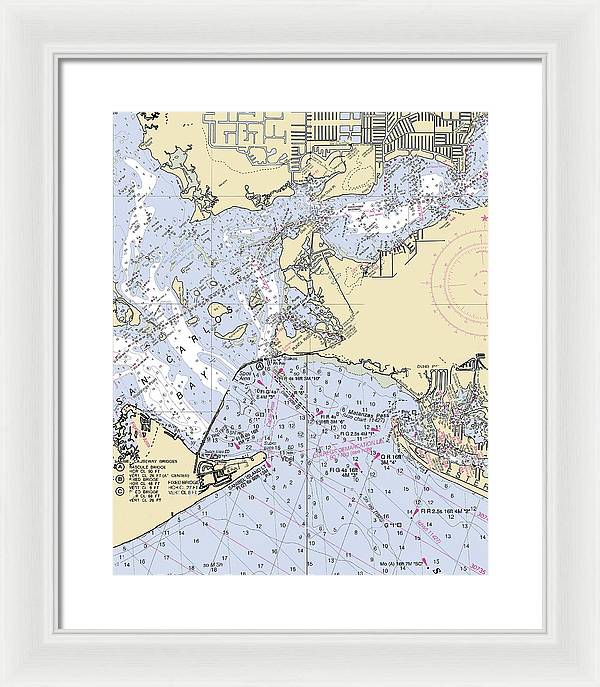 Punta-rassa -florida Nautical Chart _v6 - Framed Print