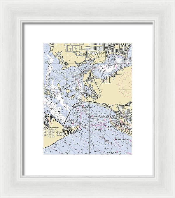 Punta-rassa -florida Nautical Chart _v6 - Framed Print