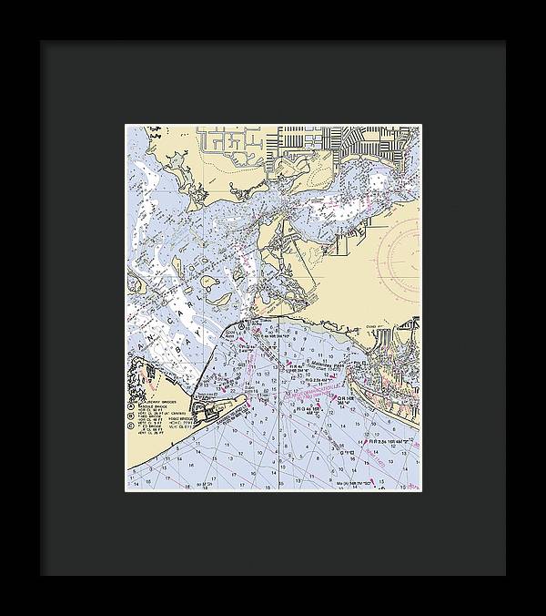 Punta-rassa -florida Nautical Chart _v6 - Framed Print