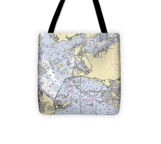 Punta Rassa  Florida Nautical Chart _V6 Tote Bag