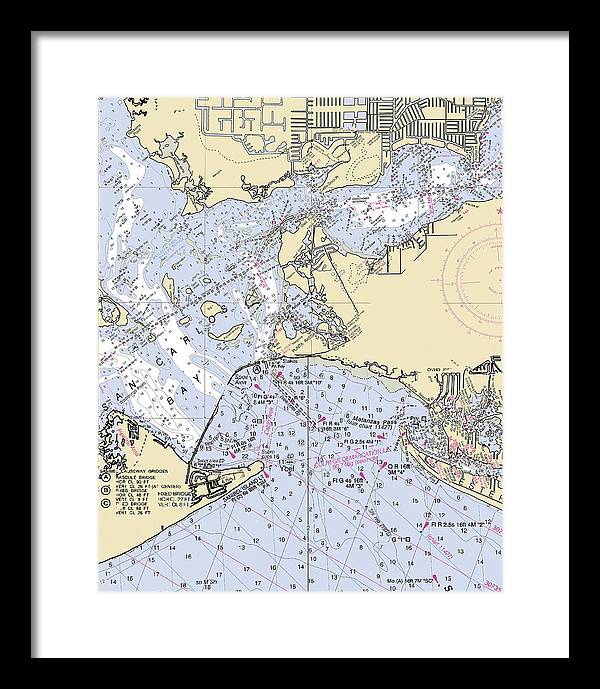 Punta-rassa -florida Nautical Chart _v6 - Framed Print