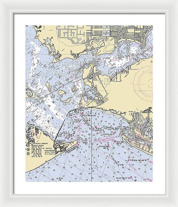 Punta-rassa -florida Nautical Chart _v6 - Framed Print