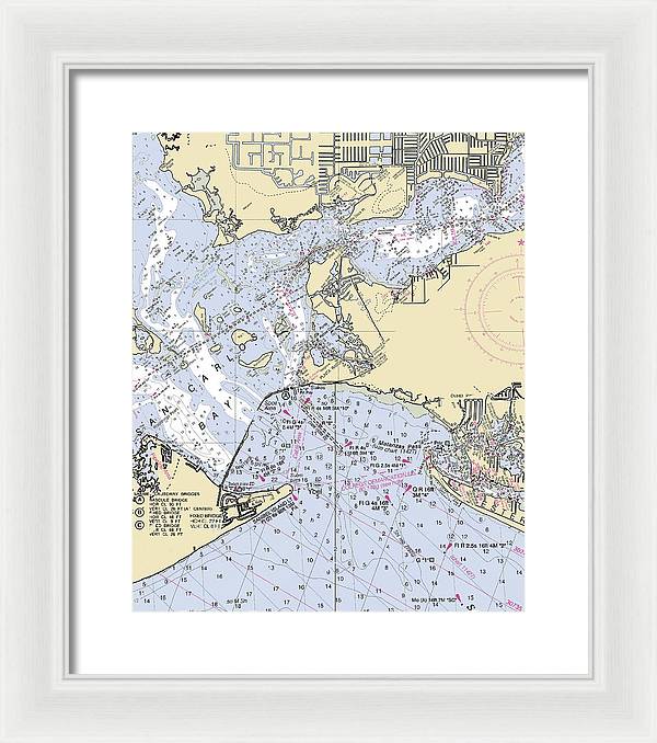 Punta-rassa -florida Nautical Chart _v6 - Framed Print