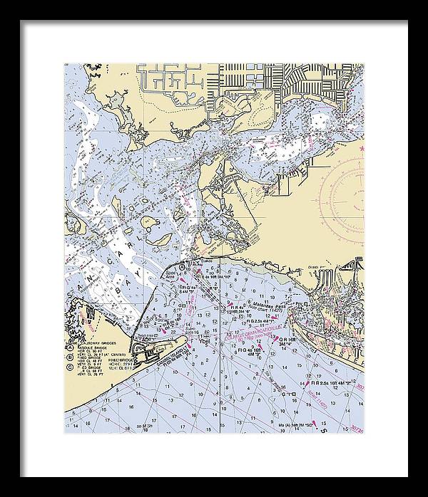 Punta-rassa -florida Nautical Chart _v6 - Framed Print