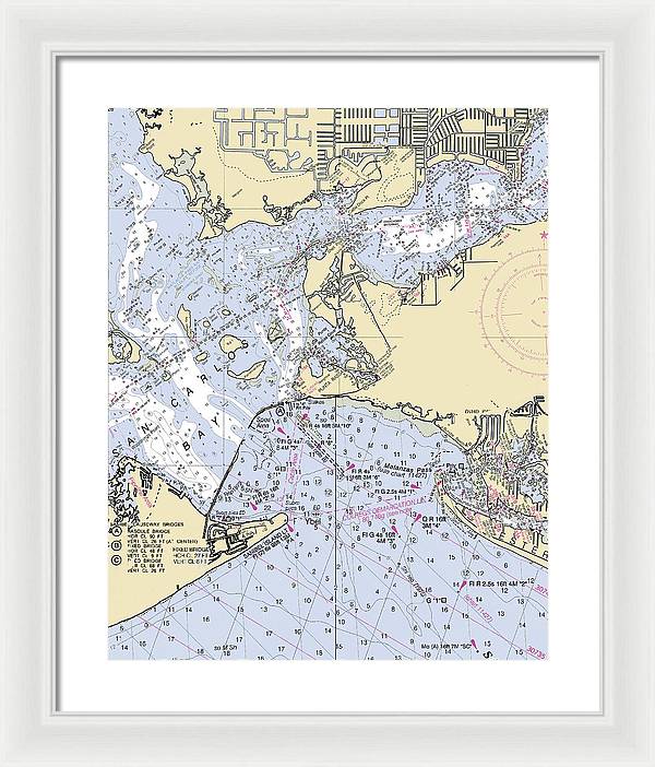 Punta-rassa -florida Nautical Chart _v6 - Framed Print