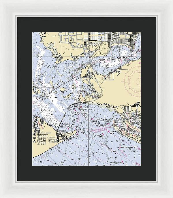 Punta-rassa -florida Nautical Chart _v6 - Framed Print