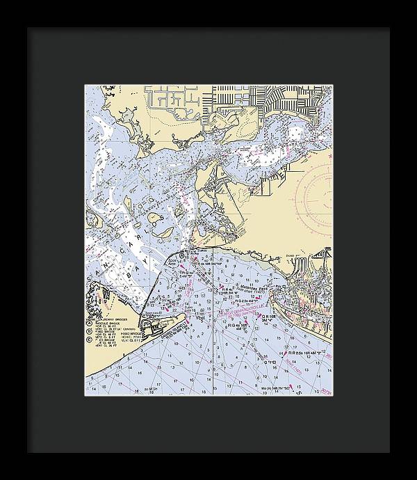 Punta-rassa -florida Nautical Chart _v6 - Framed Print