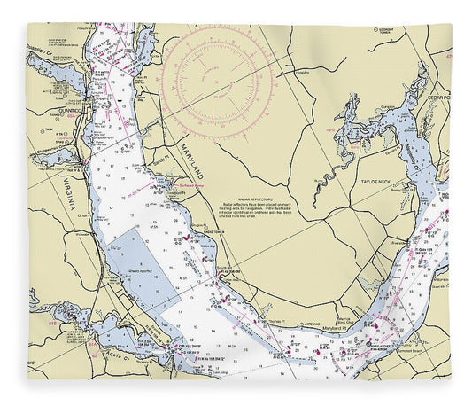 Quantico Virginia Nautical Chart Blanket