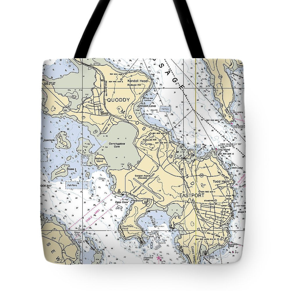 Quoddy Eastport-maine Nautical Chart - Tote Bag