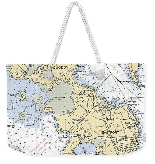 Quoddy Eastport-maine Nautical Chart - Weekender Tote Bag