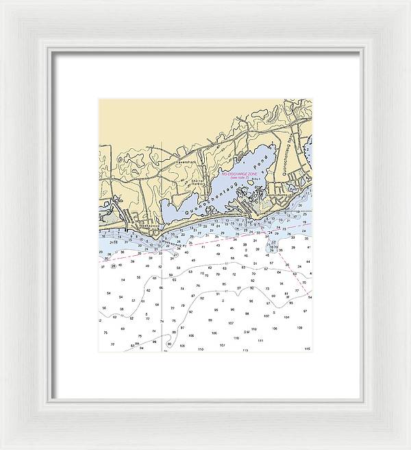 Quonochontaug-rhode Island Nautical Chart - Framed Print