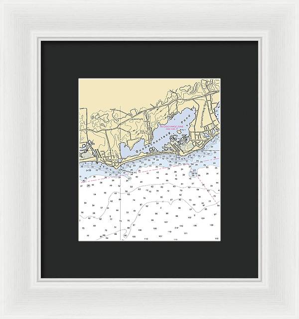 Quonochontaug-rhode Island Nautical Chart - Framed Print