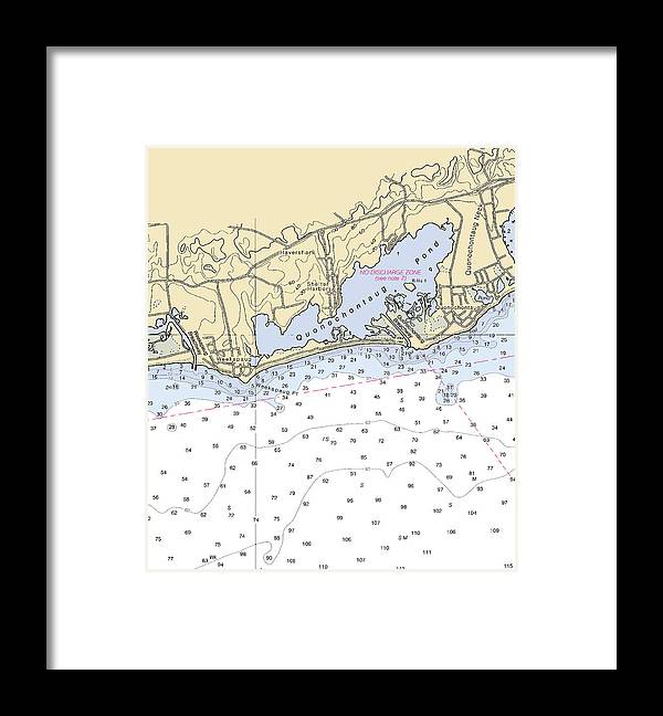 A beuatiful Framed Print of the Quonochontaug-Rhode Island Nautical Chart by SeaKoast