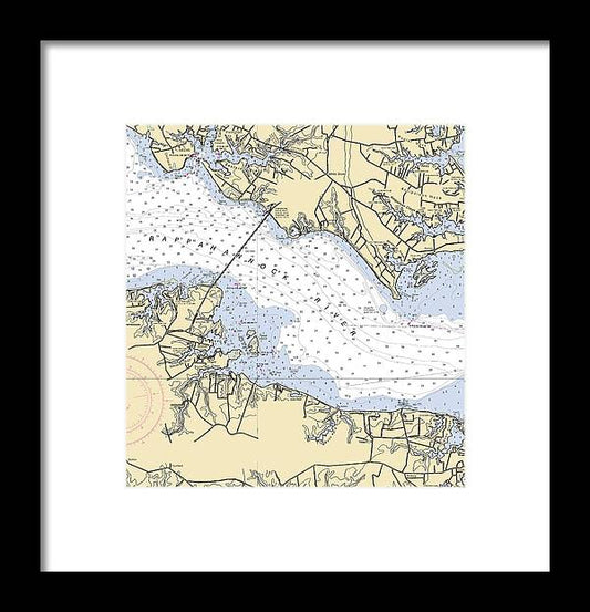 A beuatiful Framed Print of the Rappahannock River-Virginia Nautical Chart by SeaKoast