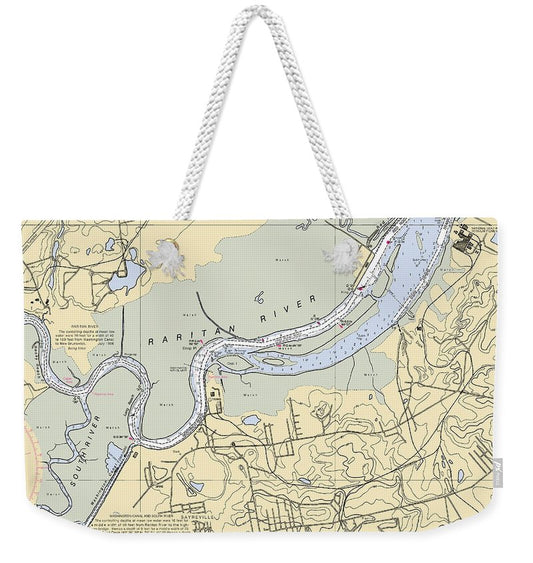 Raritan River-new Jersey Nautical Chart - Weekender Tote Bag