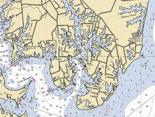 Reedville Virginia Nautical Chart Puzzle