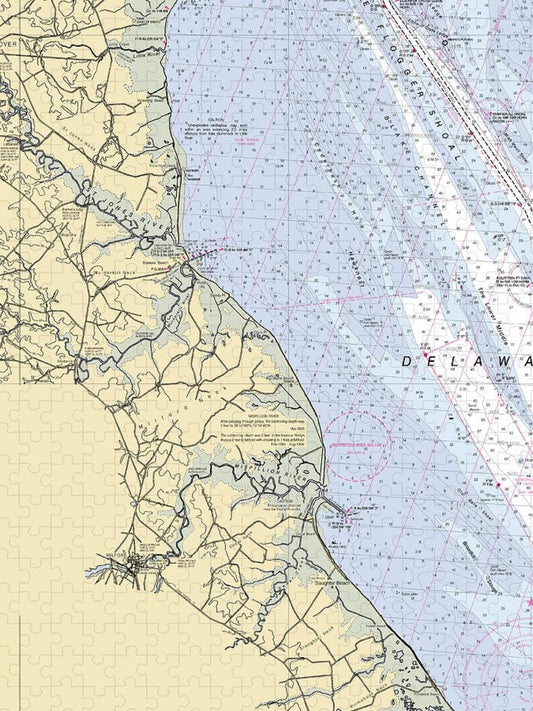 Rehobeth Bay & Indian River Bay Delaware Nautical Chart Puzzle