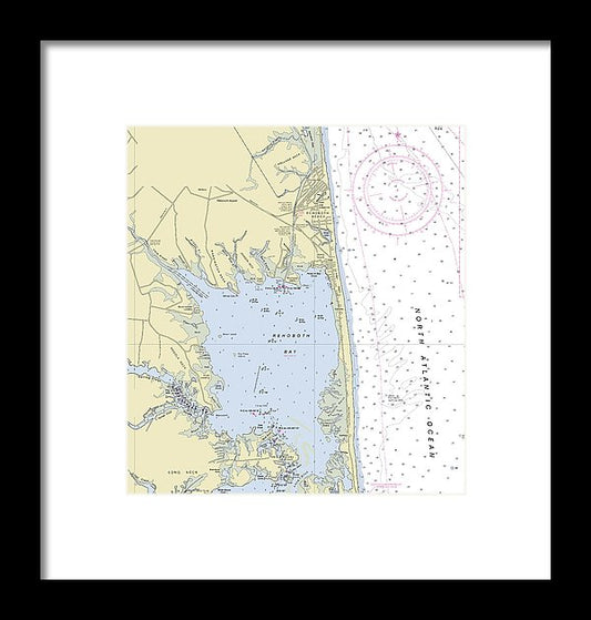 Rehoboth Bay Delaware Nautical Chart - Framed Print