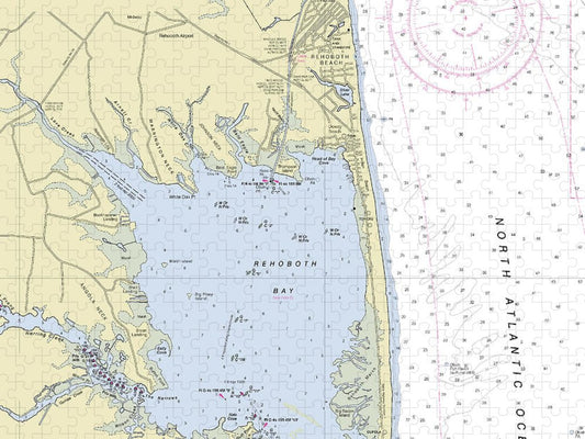 Rehoboth Bay Delaware Nautical Chart Puzzle