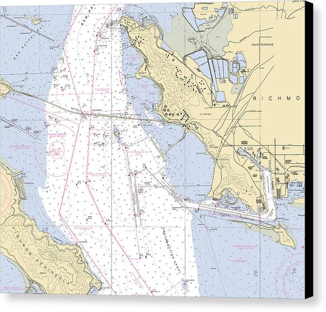 Richmond -california Nautical Chart _v6 - Canvas Print