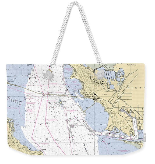 Richmond -california Nautical Chart _v6 - Weekender Tote Bag