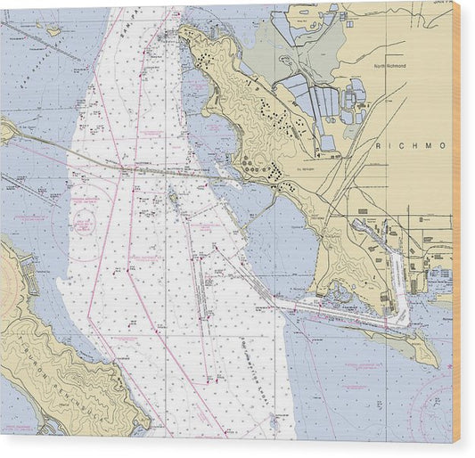 Richmond -California Nautical Chart _V6 Wood Print