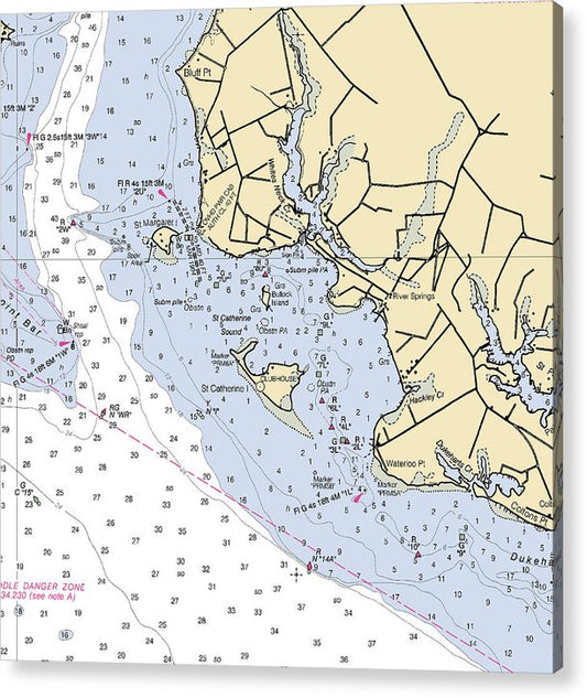 River Springs-Maryland Nautical Chart  Acrylic Print