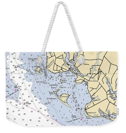 River Springs-maryland Nautical Chart - Weekender Tote Bag