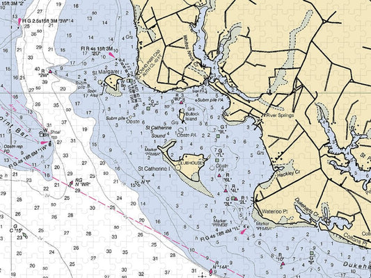 River Springs Maryland Nautical Chart Puzzle