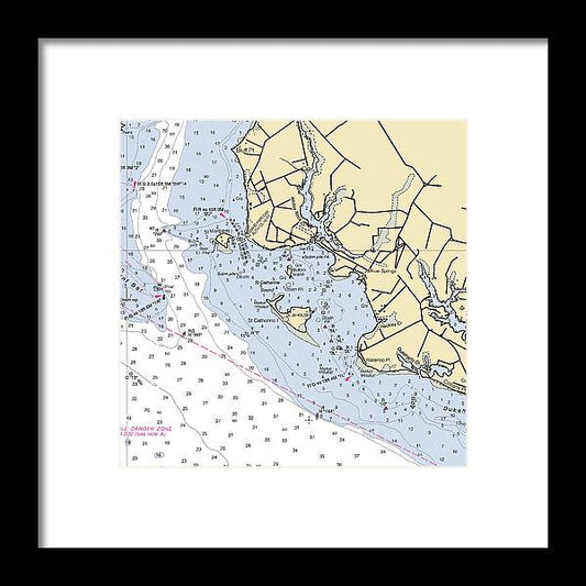 A beuatiful Framed Print of the River Springs-Maryland Nautical Chart by SeaKoast