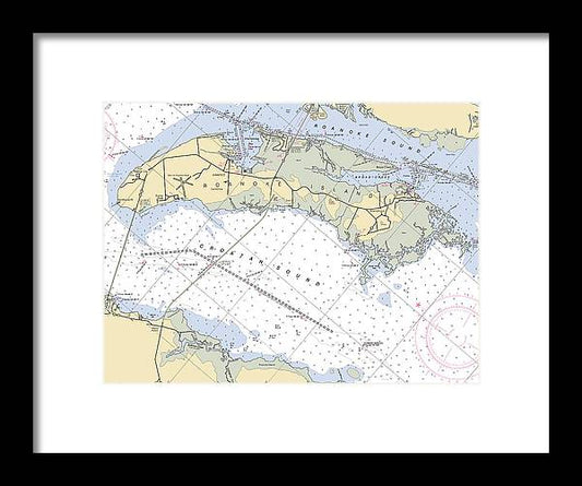 A beuatiful Framed Print of the Roanoke Island-North Carolina Nautical Chart by SeaKoast