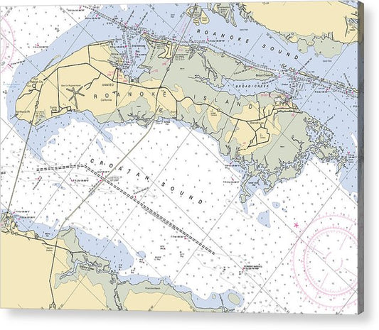 Roanoke Island-North Carolina Nautical Chart  Acrylic Print
