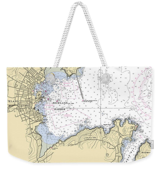 Rockland-maine Nautical Chart - Weekender Tote Bag
