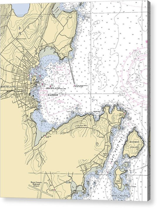 Rockland-Maine Nautical Chart  Acrylic Print
