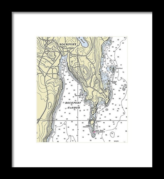 Rockport Maine Nautical Chart - Framed Print