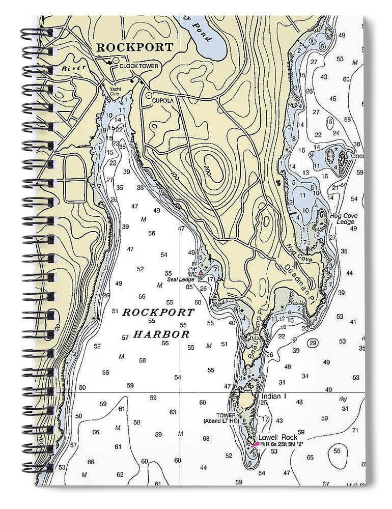Rockport Maine Nautical Chart Spiral Notebook