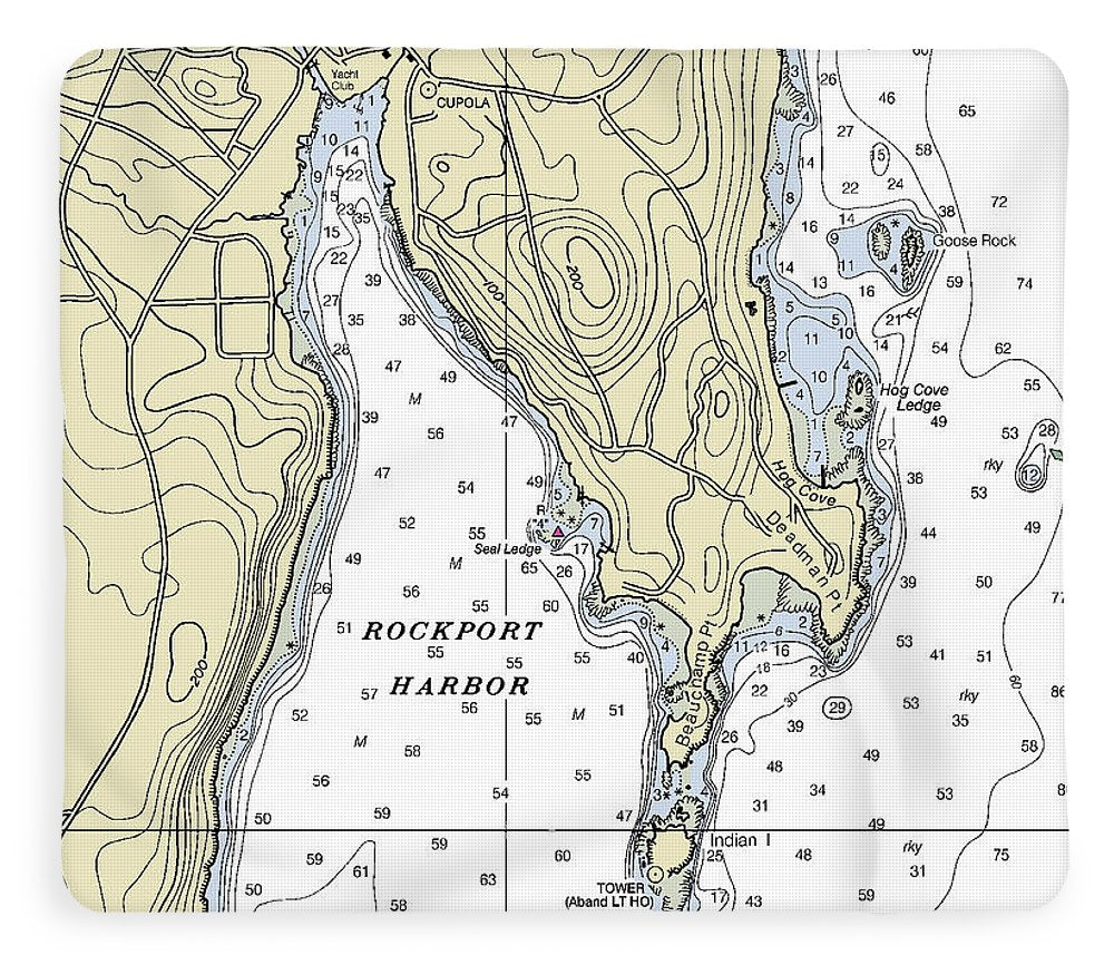 Rockport Maine Nautical Chart - Blanket