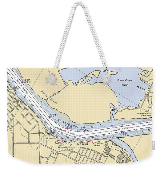 Roebling-new Jersey Nautical Chart - Weekender Tote Bag