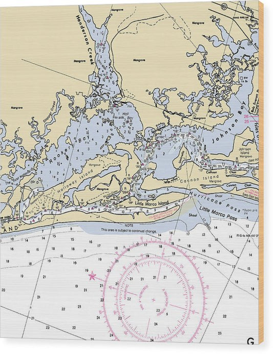 Rookery Bay-Florida Nautical Chart Wood Print