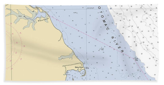 Rosier Creek-virginia Nautical Chart - Beach Towel