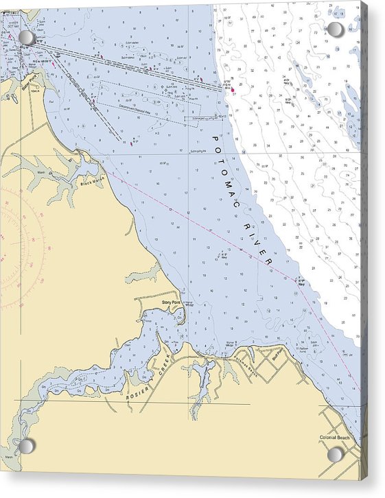 Rosier Creek-virginia Nautical Chart - Acrylic Print