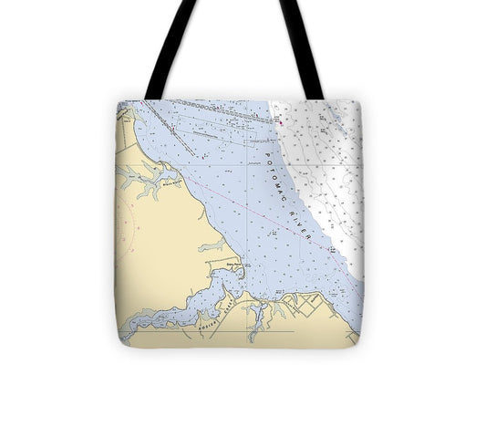 Rosier Creek Virginia Nautical Chart Tote Bag