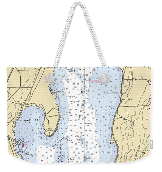 Rouses Point-lake Champlain  Nautical Chart - Weekender Tote Bag