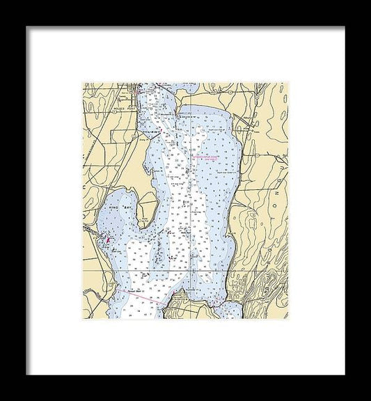 Rouses Point-lake Champlain  Nautical Chart - Framed Print