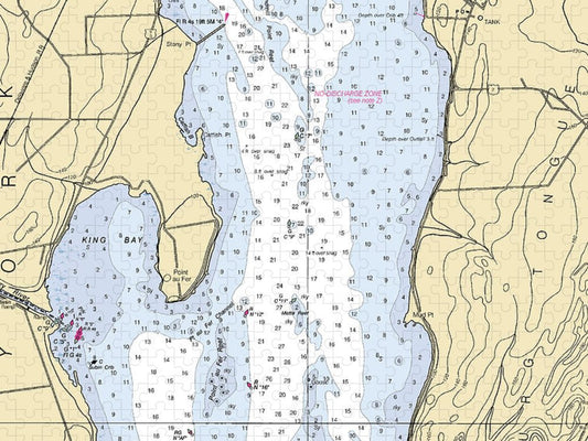 Rouses Point Lake Champlain  Nautical Chart Puzzle