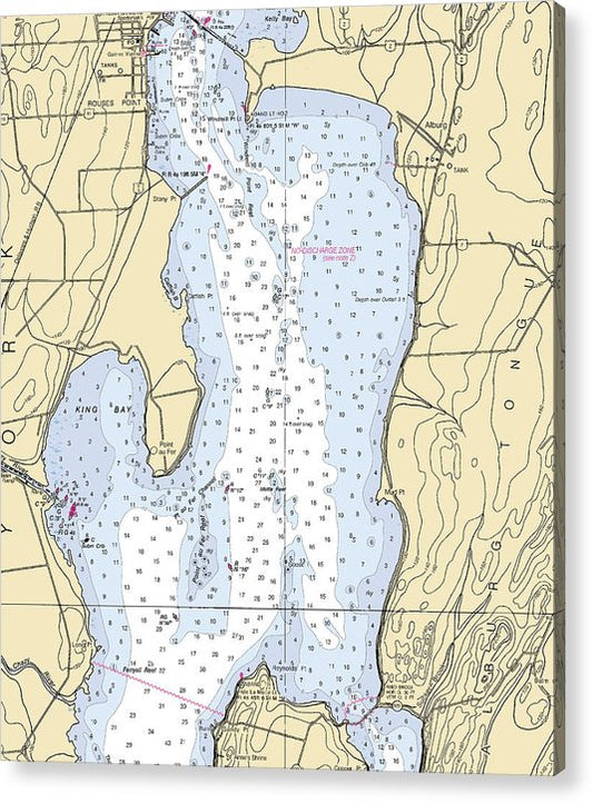 Rouses Point-Lake Champlain  Nautical Chart  Acrylic Print