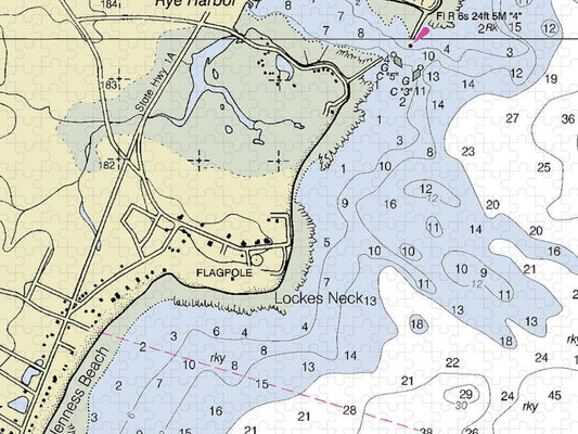 Rye Harbor New Hampshire Nautical Chart Puzzle