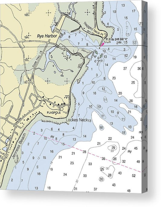 Rye Harbor New Hampshire Nautical Chart  Acrylic Print