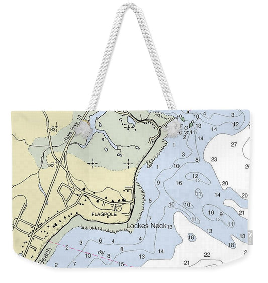 Rye Harbor New Hampshire Nautical Chart - Weekender Tote Bag