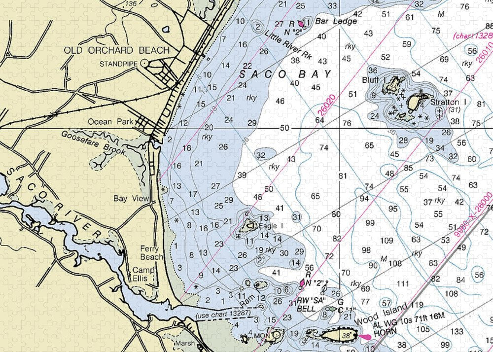 Saco Bay Maine Nautical Chart - Puzzle